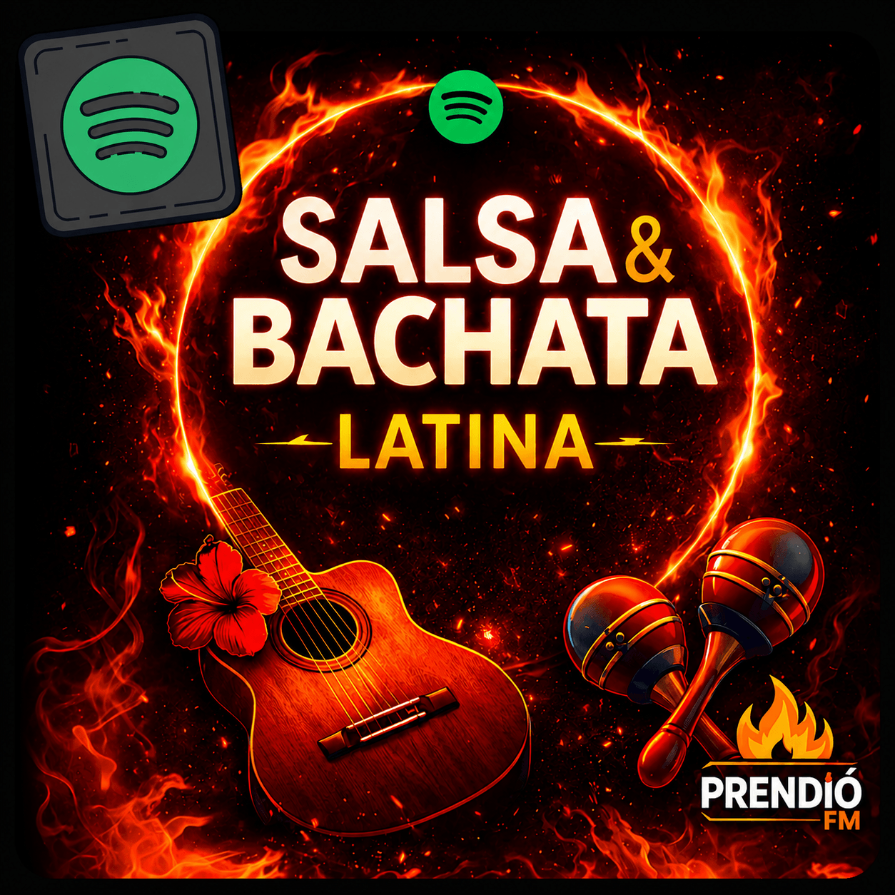 Portada de la playlist Salsa y Bachata de PrendioFM